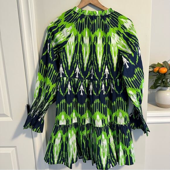 NWT FIGUE Green Blue Ikat Mini Dress XS - Picture 8 of 13